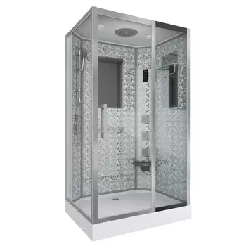 Душевая кабина Niagara Luxe 120x90 NG-7711WR поддон низкий, стекло прозрачное, профиль серебро