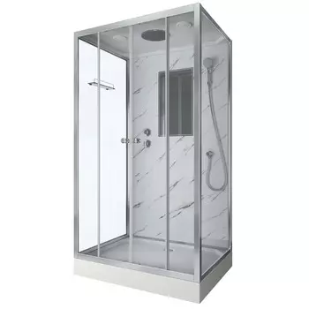 Душевая кабина Niagara Luxe 120x90 NG-7772QM низкий поддон, стекло прозрачное, профиль серебро