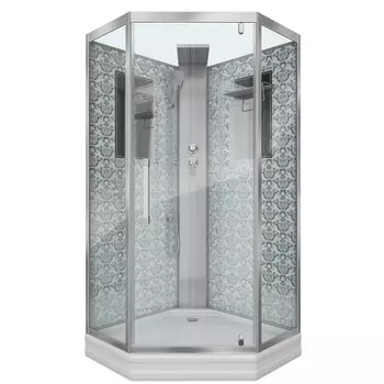 Душевая кабина Niagara Luxe 90х90 NG-7799WBK низкий поддон, стекло прозрачное, профиль серебро