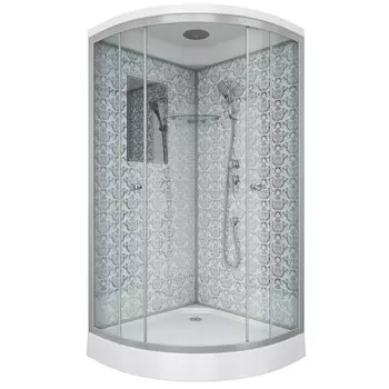 Душевая кабина Niagara Luxe 100x100 NG-7702W низкий поддон, стекло прозрачное, профиль серебро