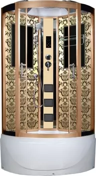 Душевая кабина Niagara Luxe 100x100 NG-7710Gподдон высокий, стекло прозрачное, профиль золото