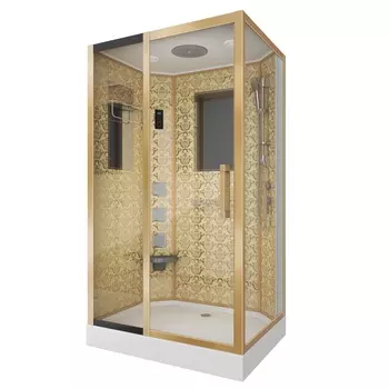 Душевая кабина Niagara Luxe 120x90 NG-7711GL поддон низкий, стекло прозрачное, профиль золото