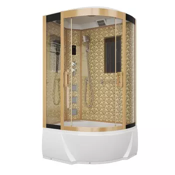 Душевая кабина Niagara Luxe 120x80 NG-7712GL поддон высокий, стекло прозрачное, профиль золото