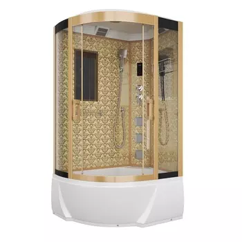 Душевая кабина Niagara Luxe 120x80 NG-7712GR поддон высокий, стекло прозрачное, профиль золото