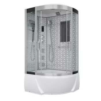 Душевая кабина Niagara Luxe 120x80 NG-7712WL поддон высокий, стекло прозрачное, профиль серебро