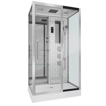 Душевая кабина Niagara Luxe 120x82 NG-7713WR поддон низкий, стекло прозрачное, профиль серебро
