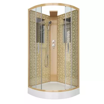 Душевая кабина Niagara Luxe 90х90 NG-7715GBK низкий поддон, стекло прозрачное, профиль золото