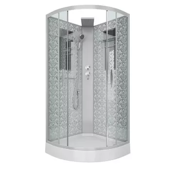 Душевая кабина Niagara Luxe 90х90 NG-7715WBK низкий поддон, стекло прозрачное, профиль серебро
