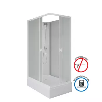 Душевая кабина Niagara Promo 110x80 P110/80/26Q/MT/BK поддон средний, стекло матовое, профиль белый
