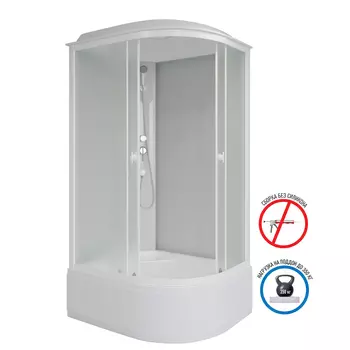 Душевая кабина Niagara Promo 110x80 P110/80/40L/MT поддон высокий, стекло матовое, профиль белый