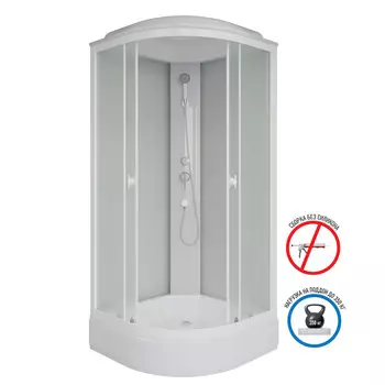 Душевая кабина Niagara Promo 80x80 P80/26/MT поддон средний, стекло матовое, профиль белый