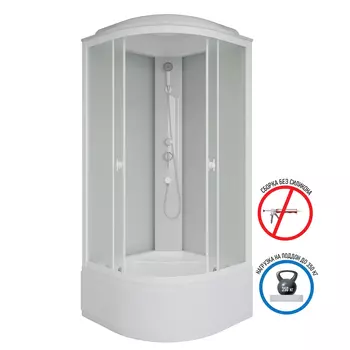 Душевая кабина Niagara Promo 90x90 P90/40/MT поддон высокий, стекло матовое, профиль белый