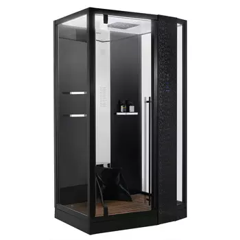 Душевая кабина Orans 120x90 SR-89105RS черный, с паром