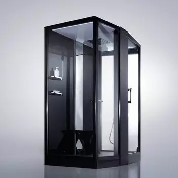 Душевая кабина Orans 150x100 89102LB стекло прозрачное, профиль черный, левая