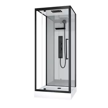 Душевая кабина Acquazzone Nikita 90х90 90SL BLACK стекло прозрачное, профиль черный