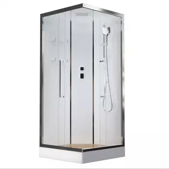 Душевая кабина Acquazzone Quoris 100x100, стекло прозрачное, профиль хром, без электрики
