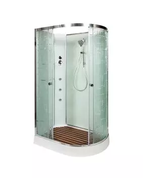 Душевая кабина AvaCan 120x80 EM2012LNGM стекло узорчатое, профиль хром, с гидромассажем, левая