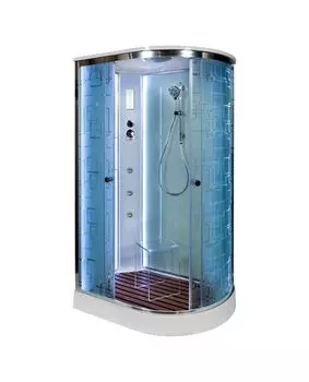 Душевая кабина AvaCan 120x90 EM2012LLED+GM стекло узорчатое, профиль хром, с гидромассажем, левая