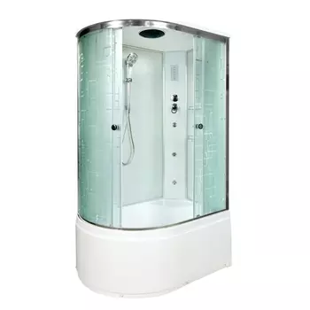 Душевая кабина AvaCan 120x90 EM5012RGM+EL стекло узорчатое, профиль хром, с гидромассажем и электрикой, правая