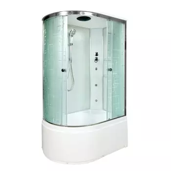 Душевая кабина AvaCan 120x90 EM5012RGM стекло узорчатое, профиль хром, с гидромассажем, правая