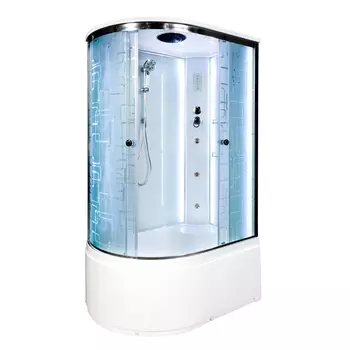 Душевая кабина AvaCan 120x90 EM5012RLED+GM стекло узорчатое, профиль хром, с гидромассажем, правая