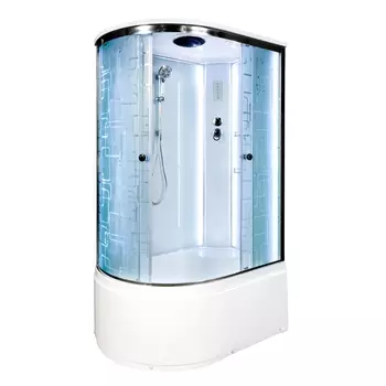 Душевая кабина AvaCan 120x90 EM5012RLED стекло узорчатое, профиль хром, правая
