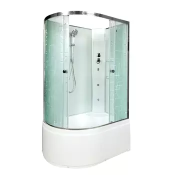 Душевая кабина AvaCan 120x90 EM5012RNGM стекло узорчатое, профиль хром, с гидромассажем, правая