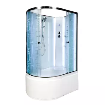 Душевая кабина AvaCan 120x90 EM5012RNLED стекло узорчатое, профиль хром, без крыши, правая
