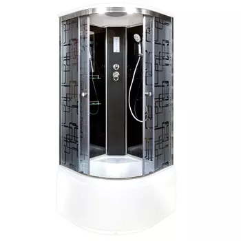 Душевая кабина AvaCan BM4510ELBLACK 100x100 стекло с рисунком, профиль хром
