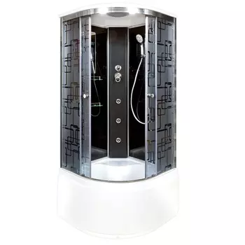 Душевая кабина AvaCan BM4510GMBLACK 100x100 стекло с рисунком, профиль хром