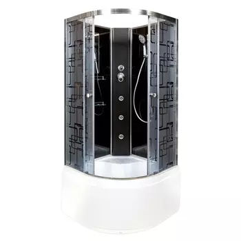 Душевая кабина AvaCan BM4510NGMBLACK 100x100 стекло с рисунком, профиль хром
