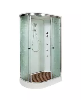 Душевая кабина AvaCan EM1511RGM 110x80 стекло рисунок, профиль хром, правая