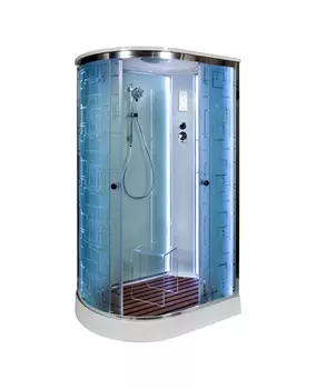 Душевая кабина AvaCan EM1512RLED 120x80 стекло рисунок, профиль хром, правая