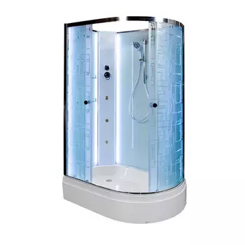 Душевая кабина AvaCan EM2712LNLED+GM 120x80 стекло рисунок, профиль хром, левая