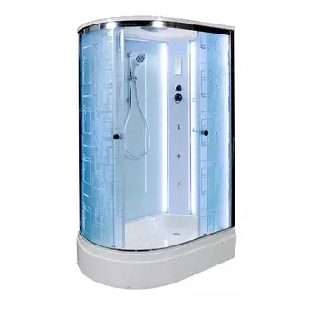 Душевая кабина AvaCan EM2712RLED+GM 120x80 стекло с рисунком, профиль хром, правая