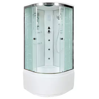 Душевая кабина AvaCan EM4580GM+EL 80x80 стекло с рисунком, профиль хром