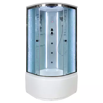 Душевая кабина AvaCan EM4580LED+GM 80x80 стекло с рисунком, профиль хром