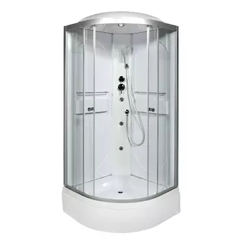 Душевая кабина AvaCan L510GM+EL 100x100 стекло прозрачное, профиль хром