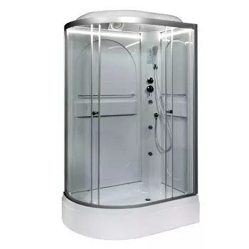 Душевая кабина AvaCan L520RLED+GM 120x80 стекло прозрачное, профиль хром, правая