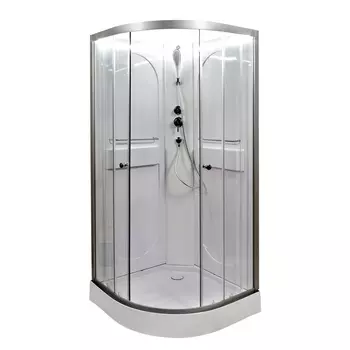 Душевая кабина AvaCan L608NLED 80x80 стекло прозрачное, профиль хром