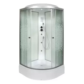 Душевая кабина AvaCan L790GM+EL 90x90 стекло мозаика, профиль хром