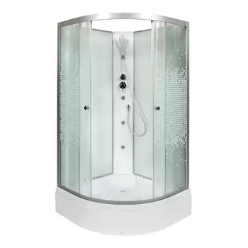Душевая кабина AvaCan L790NGM 90x90 стекло мозаика, профиль хром