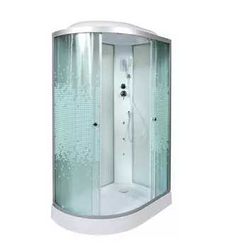 Душевая кабина AvaCan L902RGM+EL 120x80 стекло мозаика, профиль хром, правая