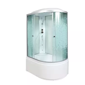 Душевая кабина AvaCan L920LGM 120x80 стекло мозаика, профиль хром, левая