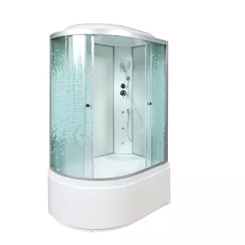 Душевая кабина AvaCan L920RGM+EL 120x80 стекло с рисунком, профиль хром, правая