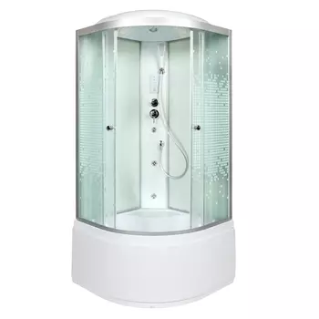 Душевая кабина AvaCan L980GM+EL 80x80 стекло мозаика, профиль хром