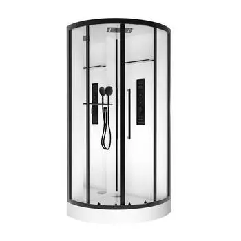 Душевая кабина Black&White Galaxy 90x90 G8021 стекло прозрачное, профиль черный