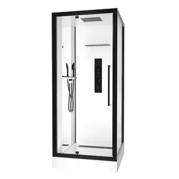 Душевая кабина Black&White Galaxy 90x90 G8022 стекло прозрачное, профиль черный