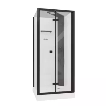 Душевая кабина Ceruttispa 90x90 BELLA901B без крыши, стекло прозрачное, профиль черный
