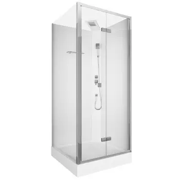 Душевая кабина Ceruttispa 90x90 BELLA901T без крыши, стекло прозрачное, профиль хром